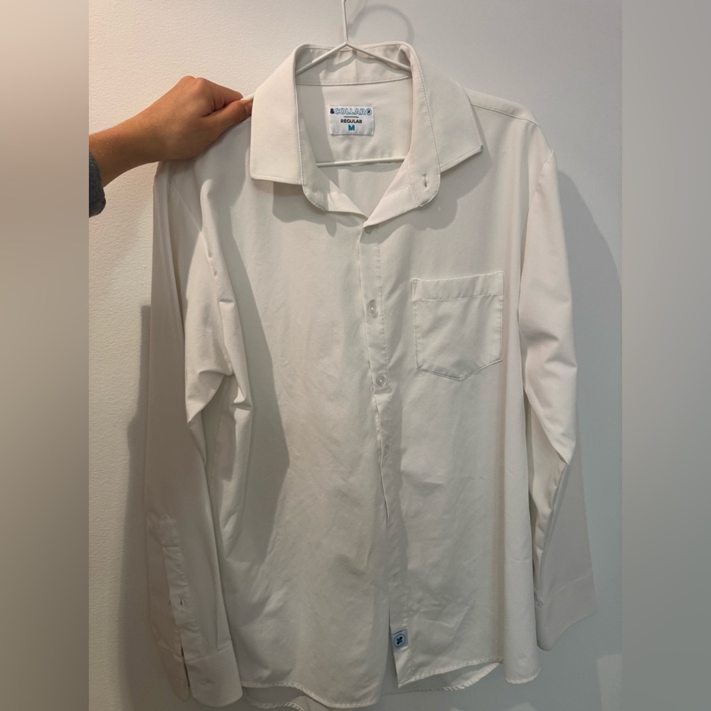&Collar White Long Sleeve button up size M men’s